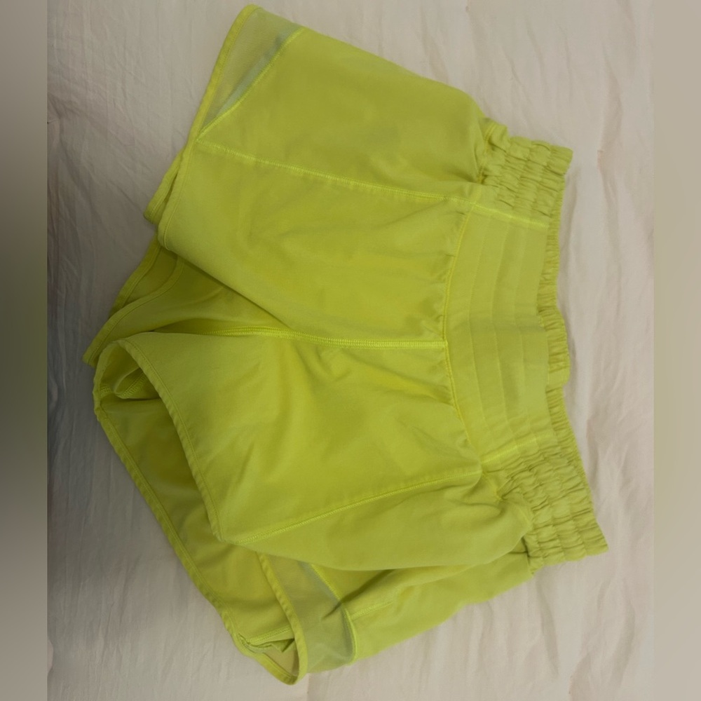 Lululemon neon yellow hotty hot shorts